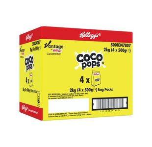 Kelloggs Coco Pops Bag 500g (Pack of 4) 5115274000