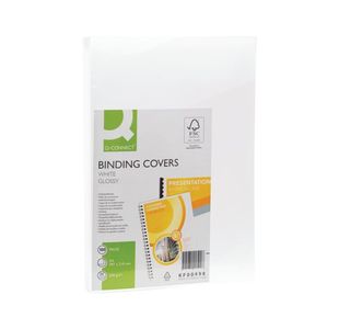 Q-Connect A4 White Comb Binder Cover 250gsm (Pack of 100) KF00498