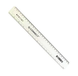 Q-Connect Acrylic Shatter Resistant Ruler 30cm Clear (Pack of 10) KF01107Q