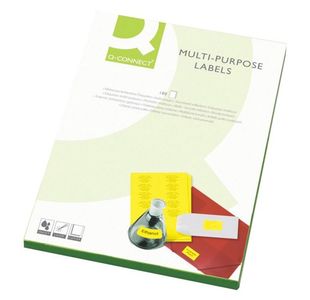 Q-Connect Multipurpose Labels 99.1x38.1mm 14 Per Sheet Fluorescent Yellow (1400 Pack) KF01134