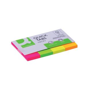 Q-Connect Quick Tabs 20x50mm 50 Tabs 4 Pads Neon (Pack of 200) KF01226