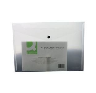 Q-Connect Polypropylene Document Folder A4 Clear (Pack of 12) KF01244Q