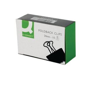 Q-Connect Foldback Clip 24mm Black (10 Pack) KF01283