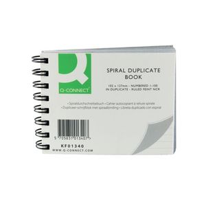 Q-Connect Feint Ruled Wirebound Duplicate Book 102x127mm KF01340