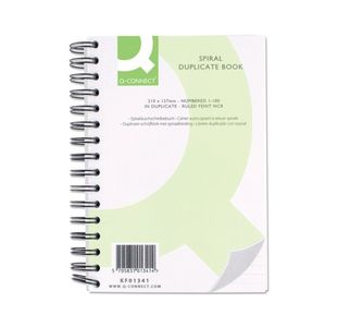 Q-Connect Feint Ruled Wirebound Duplicate Book 210x127mm KF01341