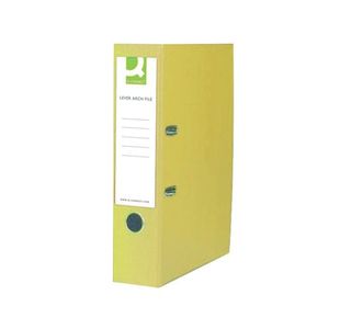 Q-Connect 70mm Lever Arch File Polypropylene Foolscap Yellow (Pack of 10) KF01476
