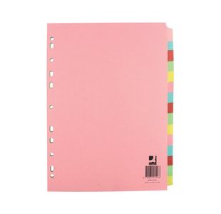 Q-Connect 15-Part Subject Divider Multi-Punched A4 (Pack of 10) KF01516Q