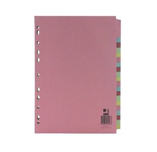 Q-Connect 20-Part Subject Divider Multi-punched A4 KF01517