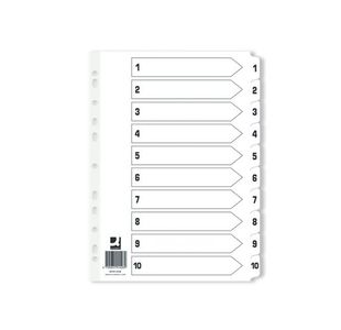 Q-Connect Index 1-10 Board Reinforced White (25 Pack) KF01528Q
