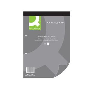 Q-Connect Plain Headbound Refill Pad 160 Pages A4 (10 Pack) KF02232