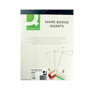 Q-Connect Name Badge Inserts 54x90mm 10 Per Sheet (Pack of 25) KF02289