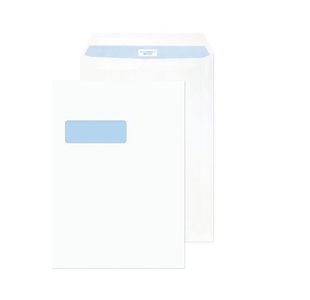 Q-Connect C4 Envelopes Window Peel and Seal 100gsm White (Pack of 250) KF03292