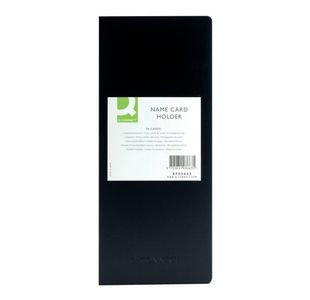 Q-Connect Polypropylene Name Business Card Holder 96 Card Black KF03663