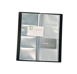 Q-Connect Polypropylene Name Business Card Holder 160 Card Black KF03664