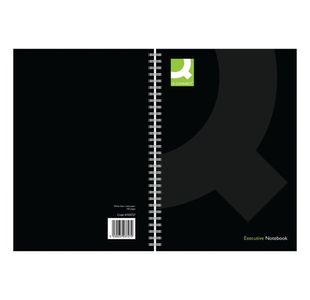 Q-Connect Hardback Wirebound Book A4 Black (Pack of 3) KF03727