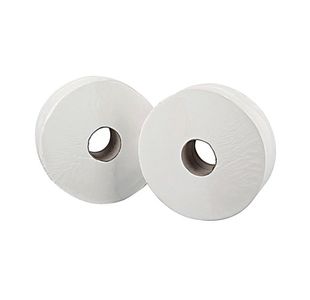 2Work Mini Jumbo Toilet Roll 2-Ply 200m (Pack of 12) JKF03811