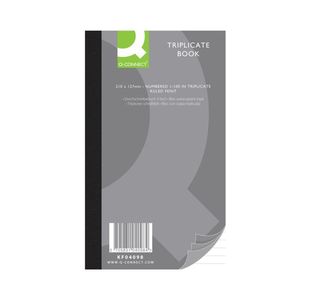 Q-Connect Feint Ruled Triplicate Book 210x127mm KF04098