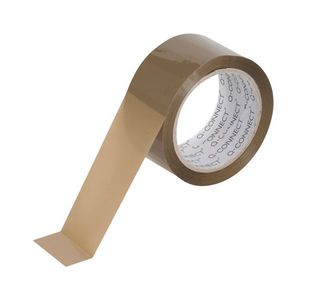 Q-Connect Low Noise Polypropylene Packaging Tape 50mmx66m Brown (Pack of 6) KF04381