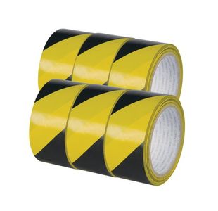 Q-Connect Yellow Black Hazard Tape (Pack of 6) KF04383