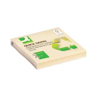 Q-Connect Quick Notes Recycled 76x76mm Yellow (Pack of 12) KF05609