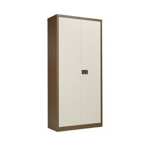 Jemini 2 Door Storage Cupboard Metal 950x420x1960mm Coffee/Cream KF08502