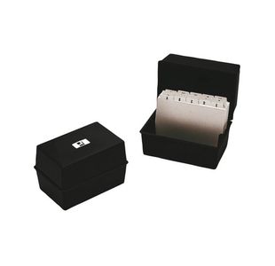 Q-Connect Card Index Box 127 x 76mm Black KF10001