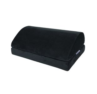 Q-Connect Ergonomic Height Adjustable Foam Footrest Anti-slip Bottom Removable Cover Black KF10413