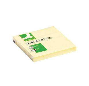 Q-Connect Quick Note Repositionable Pad 76x76mm Yellow (Pack of 12) KF10502