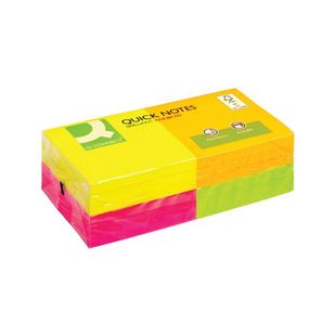 Q-Connect Quick Notes 76 x 76mm Neon (12 Pack) KF10508