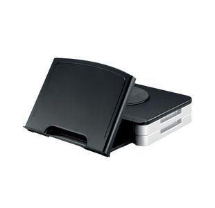 Q-Connect Monitor Stand with Built In Angled Copyholder Black KF10700