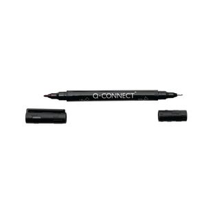 Q-Connect Dual Tip Marker Pen Black (Pack of 10) 96082000