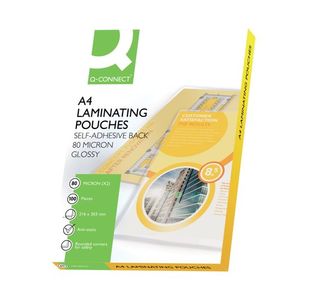 Q-Connect A4 2x80 Micron Adhesive Laminating Pouches (Pack of 100) KF11414