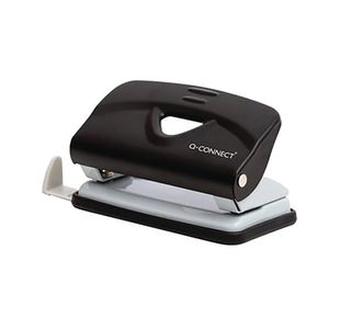 Q-Connect Lightweight Metal Desk Hole Punch Black KF14214