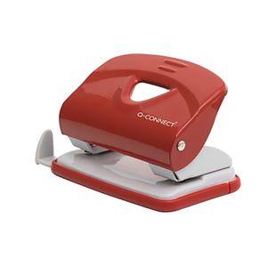 Q-Connect Medium Duty Metal Desk Hole Punch Red KF14219