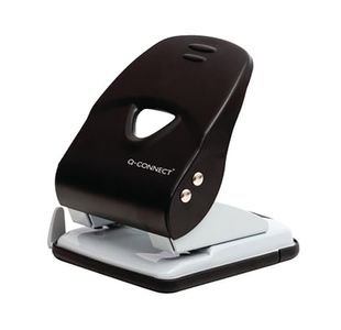 Q-Connect Heavy Duty Metal Desk Hole Punch Black KF14221
