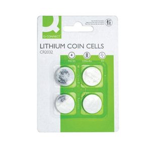 Q-Connect CR2032 Lithium Coin Cell Batteries Blister Card (Pack of 4) KF15036