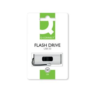 Q-Connect USB 3.0 Slider 32GB Flash Drive Silver/Black KF16370