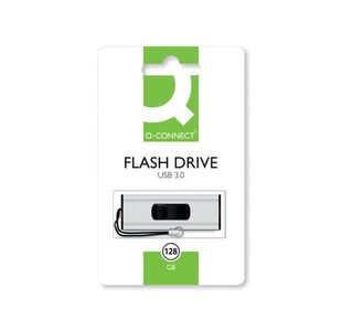 Q-Connect USB 3.0 Slider 128GB Flash Drive Silver/Black KF16375