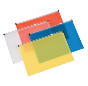 Q-Connect Document Zip Wallet A4 Assorted (20 Pack) KF16552