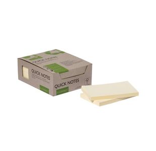 Q-Connect Recycled Notes 127x76mm Yellow (Pack of 12) KF17322
