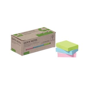 Q-Connect Recycled Notes 38x51mm Pastel Rainbow (Pack of 12) KF17326