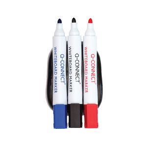 Q-Connect Magnetic Whiteboard Erase with 3 Whiteboard Markers KF18634