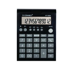 Q-Connect 12 Digit Business Table Top Calculator Medium Black KF19064