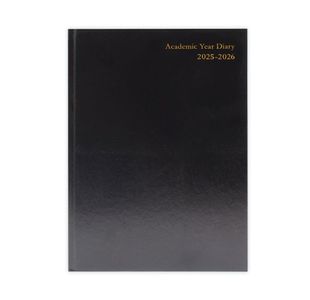 5 Star Academic Diary Day Per Page A5 Black 2025-2026 KF1A5ABK25