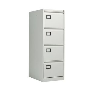 Jemini 4 Drawer Filing Cabinet Lockable 470x622x1321mm Light Grey KF20044