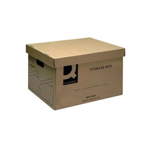 Q-Connect Storage Box 335x400x250mm Brown (Pack of 10) KF21665