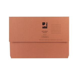 Q-Connect Document Wallet Foolscap Orange (Pack of 50) KF23014