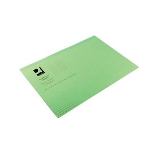Q-Connect Square Cut Folder Lightweight 180gsm Foolscap Green (Pack of 100) KF26031