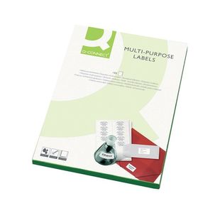 Q-Connect Multipurpose Labels 63.5x38mm 21 Per Sheet White (2100 Pack) KF26051