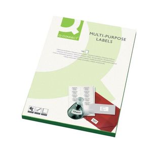 Q-Connect Multipurpose Labels 63.5x46.5mm 18 Per Sheet White (1800 Pack) KF26052